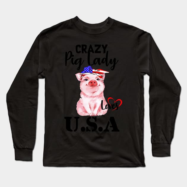 Pig Lady American. Long Sleeve T-Shirt by tonydale